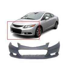 Primed Front Bumper Cover For 2012 2013 Honda Civic Coupe 2-door 12 13