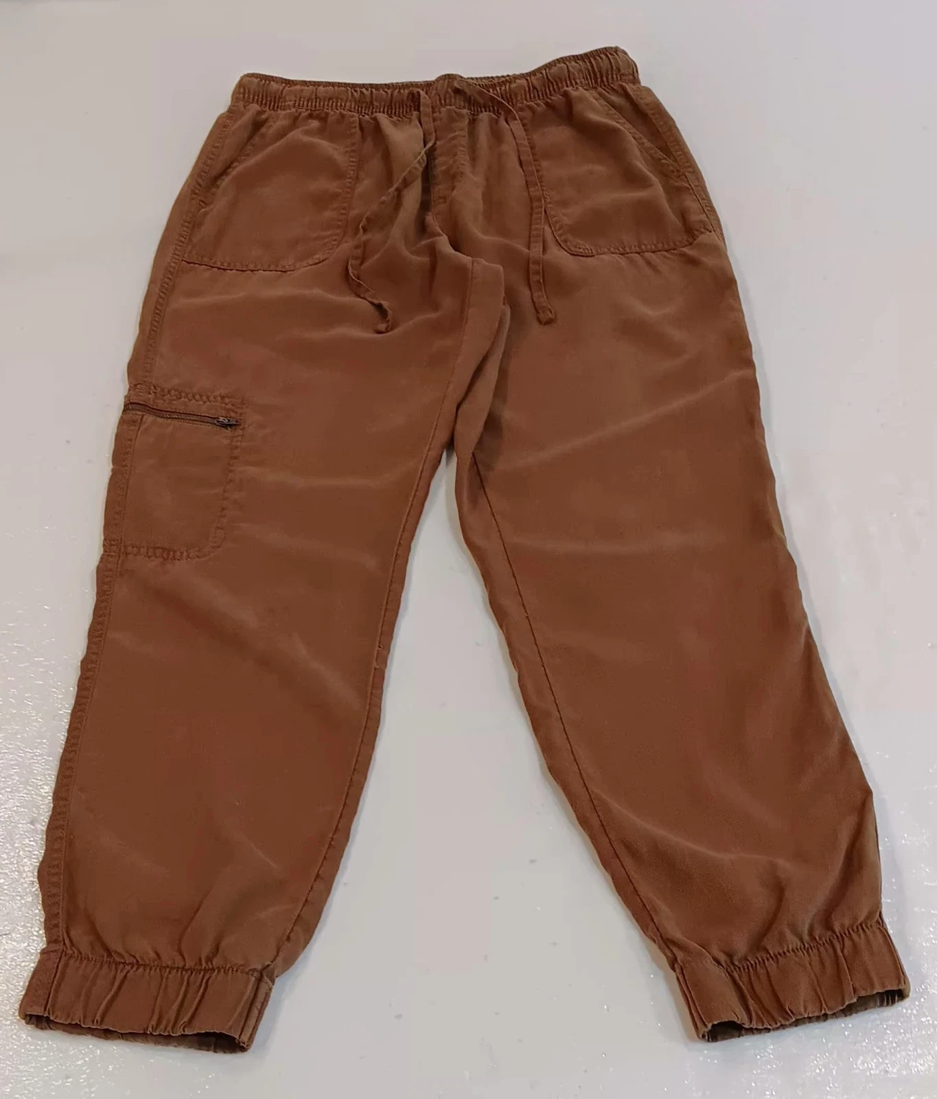 100% Lyocell Men's 30x28 Lightweight Elastic/Drawstring Utility Pants Rust Color