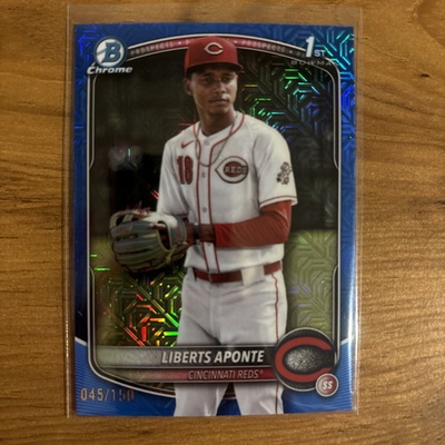 #ad 2025 Bowman Chrome Prospects Liberts Aponte #BCP 174 Blue Mojo Refractor 150 $5.00