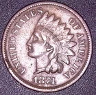 1874 NDIAN HEAD CENT 1C ,  FULL LIBERTY ,  XF/AU