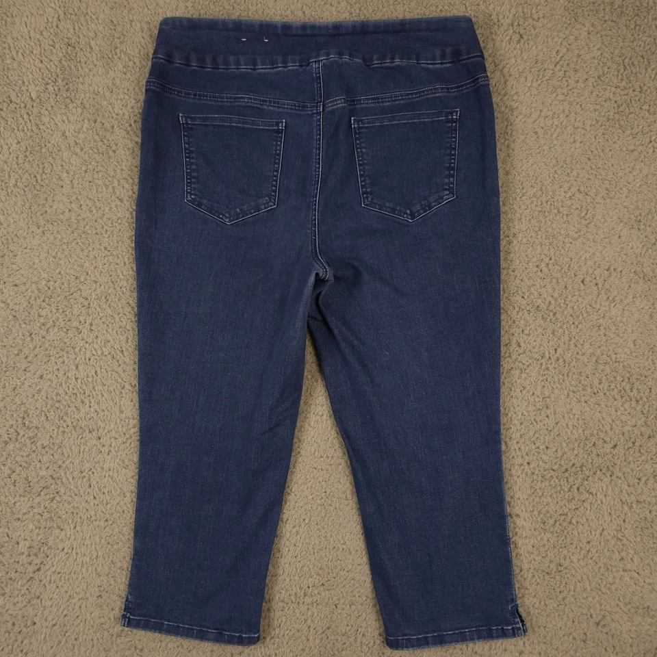 Chicos Jeans Mujer 2 EE. UU. Grande 12 Azul Perfecto Elastizado Suave Legging Capri Pull On Foto 2 de 4