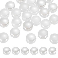 12mm Glass Mosaic Tiles, 300g Iridescent Glass Mosaic Tile Bulk, Pearl White