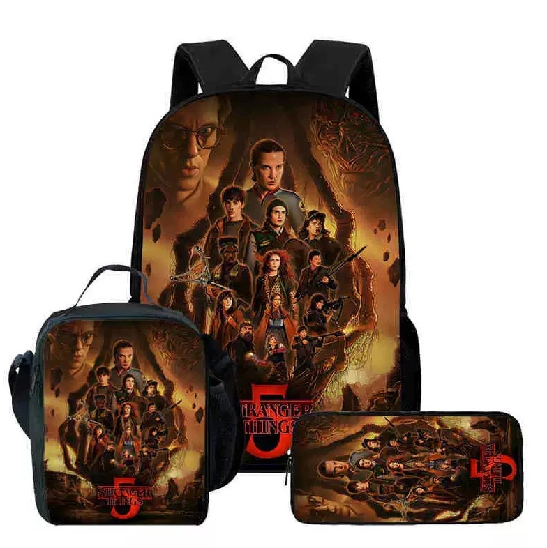 Stranger Things 5 Backpack Set, Cute for Boys Girls