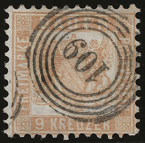 1862 Germany Baden - 9k. Light Brown White Background Notching 10 Used