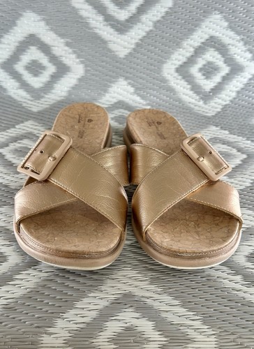 Sandalias de mula Clarks Cloud Steppers June Shell para mujer oro rosa Reino Unido 7,5 en muy buena condición - Imagen 11 de 17