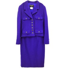 Chanel Setup Suit Jacket Skirt Purple 95A 38 146000