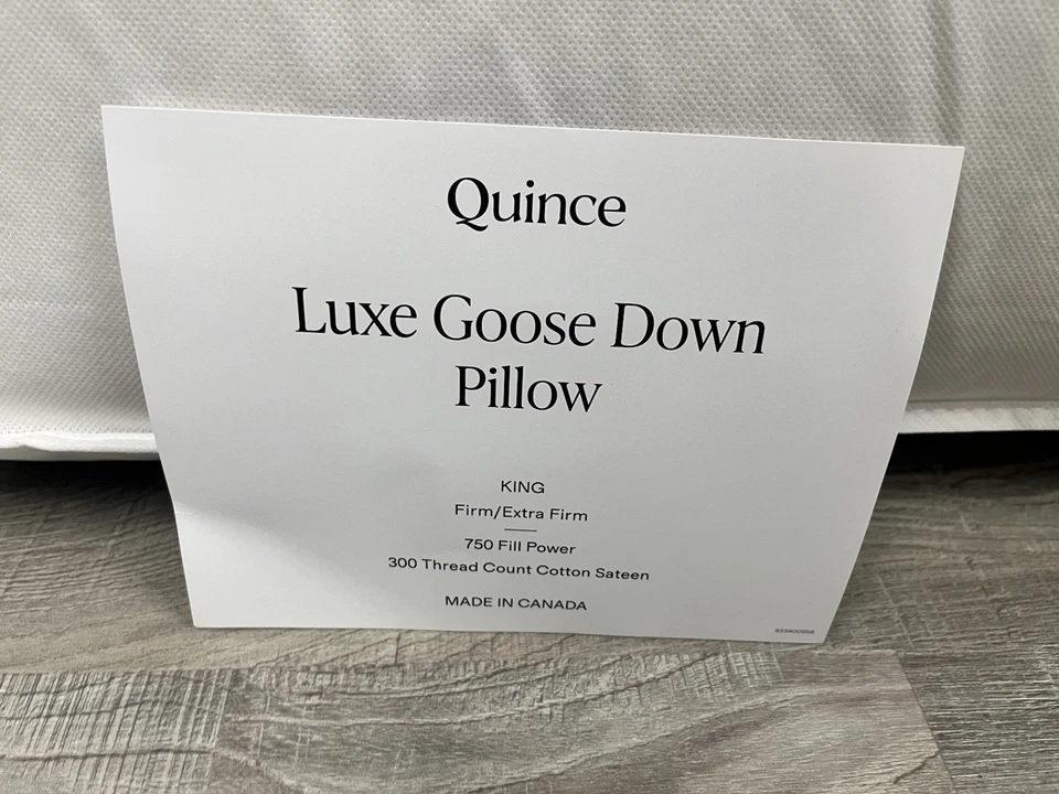 NWOT Quince Luxe Goose Down Pillow King Firm/Extra Firm - Image 2 of 3