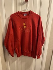 Vintage POOH 100 Acre Collection XL Sweatshirt Red Pullover Crewneck Winnie Pooh