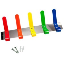 5-Hook School Kids Coat Rack Wall-Mounted 40cm Multi-Colour Bag Hook