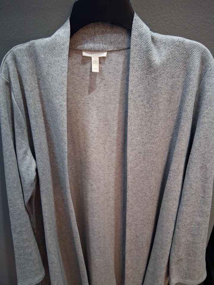 Eileen Fisher женщин кардиган Herringbone дизайн серый белый новый красивый 168 - Изображение 4 из 4