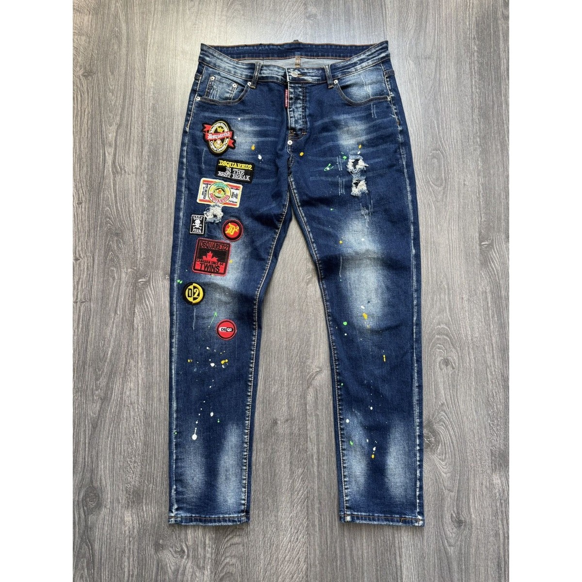 Y2K Vintage Dsquared2 Patchwork Jeans Denim pants | eBay