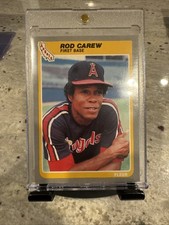 1985 Rod Carew Fleer Baseball Card #297 California Angels HOF 3000+ Hit Club!