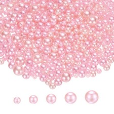 1000 Pcs No Hole Pearls, Mini Round Faux Pearl, Light Pink