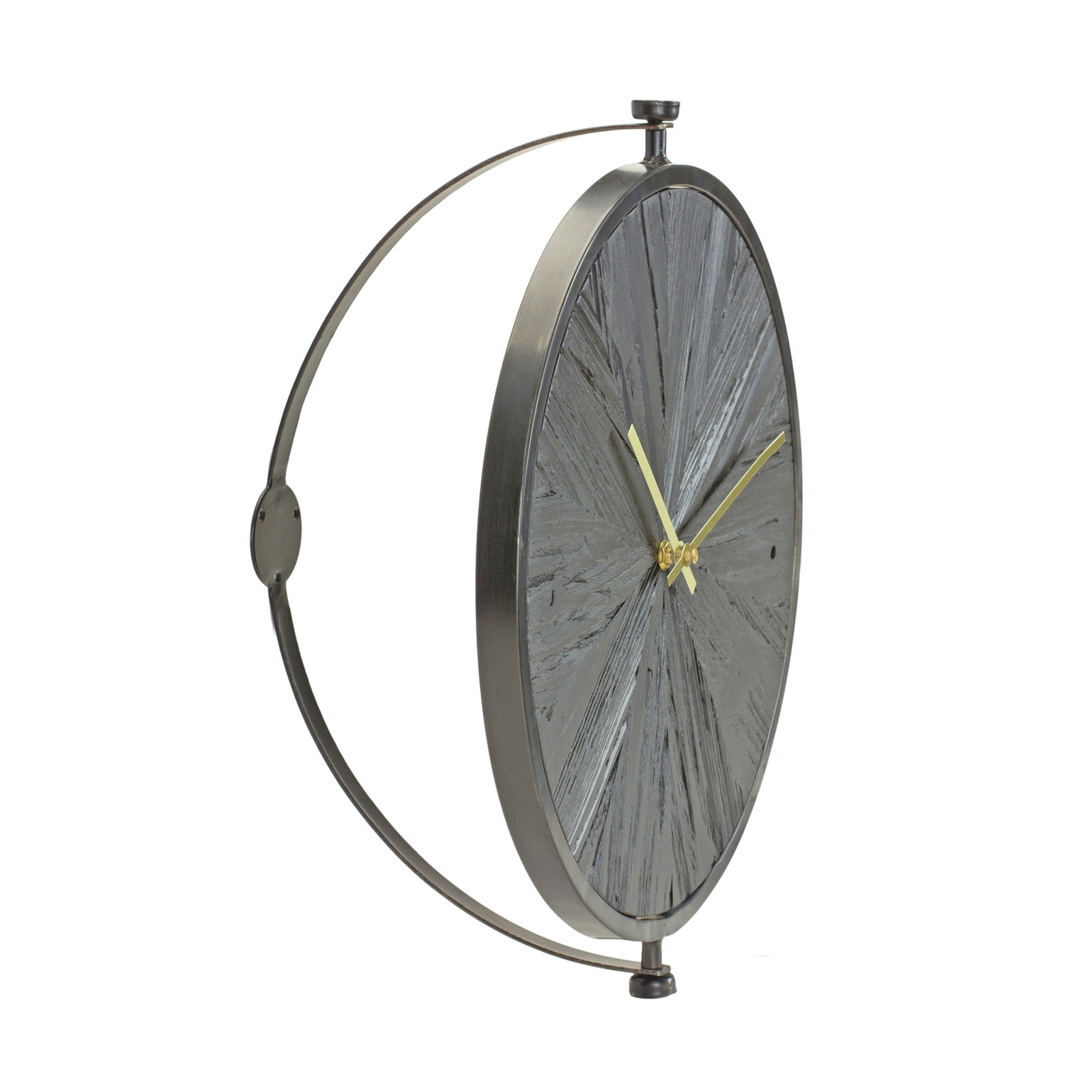 Modern Wood Wall Clock with Suspended Stand 16.25in D