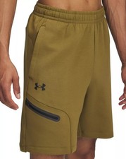 Under Armour Men's Unstoppable 7" Fleece Shorts Canteen Green NEW 70