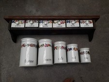 PORCELAINE DE PARIS POTS TIROIRS EPICES FARINE SUCRE CAFE SEL THE Vintage Old