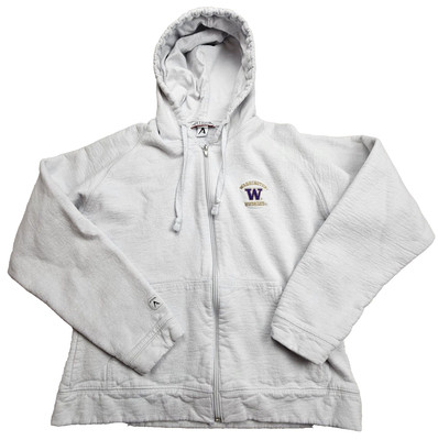 Washington Huskies Antigua Women s Medium Hoodie Sweatshirt Full Zip Off White