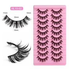 10 Pairs 3D Mink False Eyelashes Wispy Cross ...