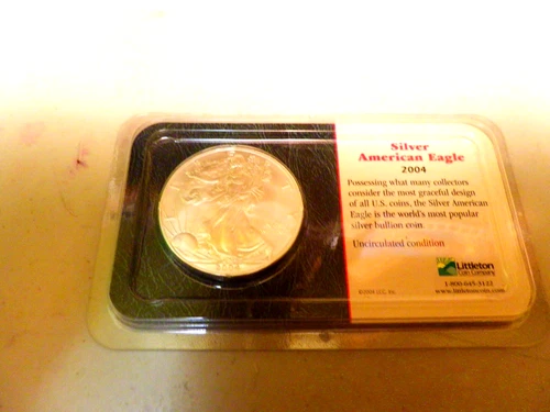 2004 American Silver Eagle Gem Uncirculated in Littleton Case