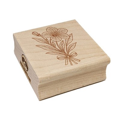 Painted Tongue Flower Tubular Striped Square Rubber Stamp for Stamping Crafting