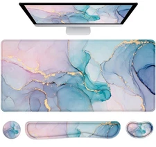 LATEEFAH Desk Mat, Mouse Pad with Wrist Rest, 4-in-1 Large Mouse Pads for Des...