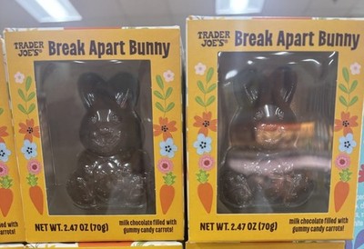 2 Packs Trader Joe's Break Apart Bunny 2.47oz 70g Each Pack
