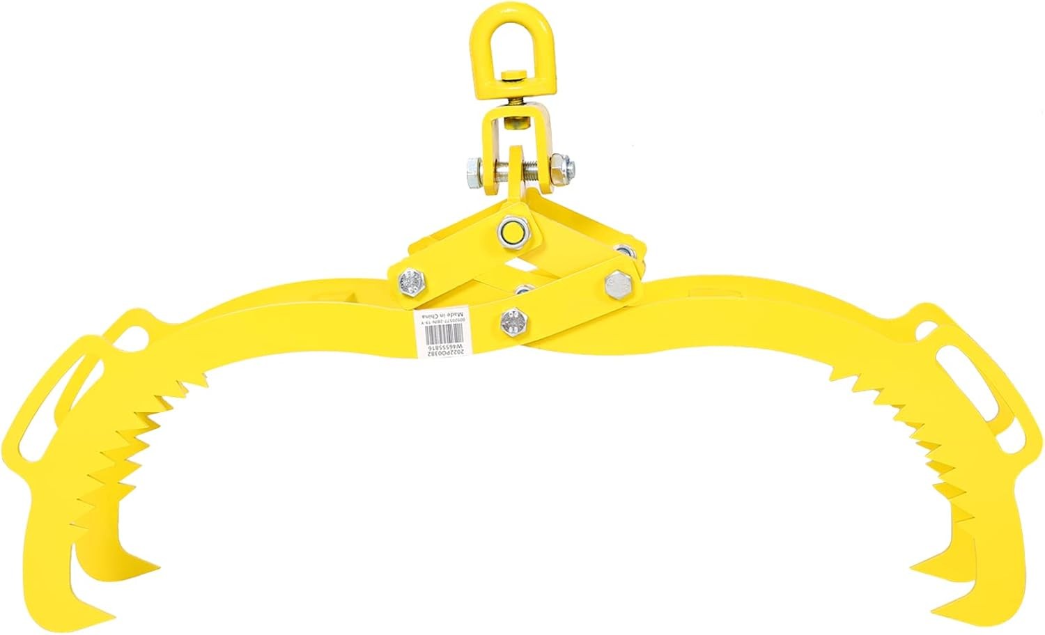 Log Lifting Tongs 28"Steel 4-Claw Grapple|Swivel Hook  for Crane Backhoe Loader