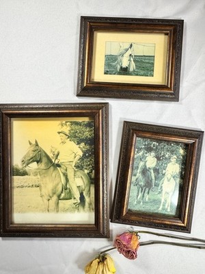 Set of 3 Western Horse Cowboy Framed Photos Uniek Frames Rustic Ranch Decor