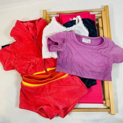 Build A Bear Pink Folding Beach Chair, Red Velour Hoodie Outfit, Shirt, Cami Set