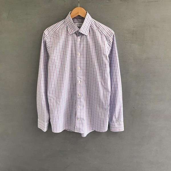 Men Eton Shirt Multicolor Cotton 38 / M / 46 #1W0K