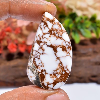 Natural Wild Horse Jasper Cabochon 47 Ct. Loose Gemstone 38X22 mm Jewelry Making