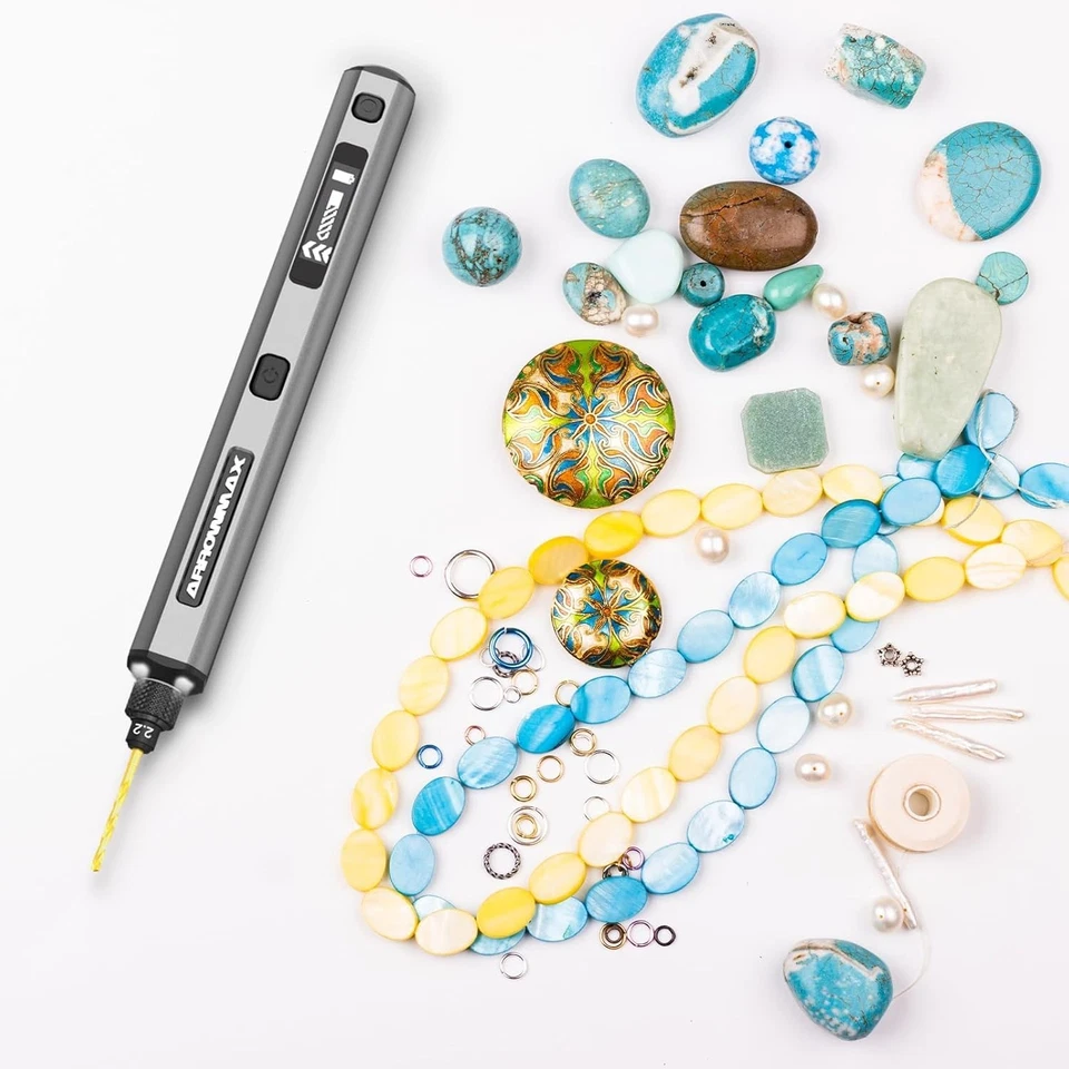 ARROWMAX 5-Speed Electric Mini Drill Pen 10 Small Drill Bits with Aluminium Box - Image 3 of 4