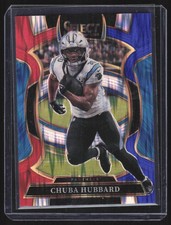 2025 Panini Select #43 Chuba Hubbard Red and Blue Prizm Shock Panthers