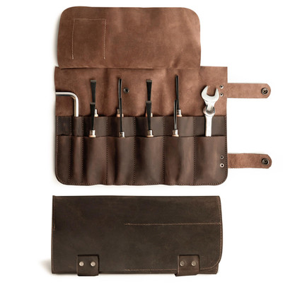 Hide & Drink Hide Drink Leather Snap Tool Roll Up Bag 14 Slots Portable Carry
