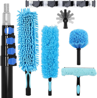 25 Foot High Ceiling Fan Duster, Heavy Duty High Reach Duster Kit for Cleaning,