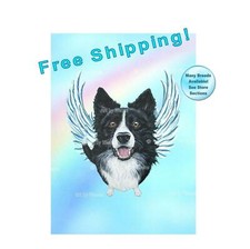 Border Collie Angel Art Dog Memorial Picture Pet Loss Gift Dog With Wings