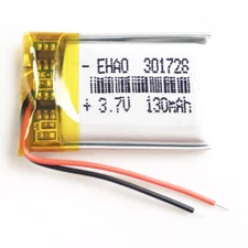 3.7V 130mAh Lipo Rechargeable Battery For MP3 Headphone Bracelet Selfie 301728