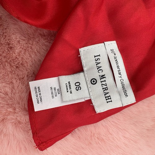 Isaac Mizrahi for Target 20th Anniversary Red and White Logo Square Silk Scarf - Picture 3 of 7
