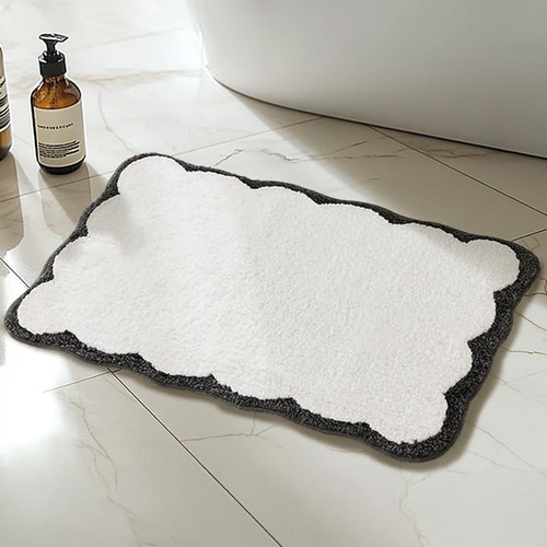 Non-Slip Bath Mat, Scalloped Bathroom Floor Mat Super Soft and Water Absorbent, - 第 7/12 張圖片