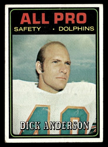 Dick Anderson 1974 Topps Card #142 Miami Dolphins