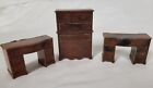 Vintage Dollhouse Furniture Renwal Vanity Dressers & Chest Of Drawers