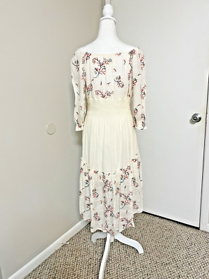 Anthropologie Fig & Flower Dress NWT PM Boho Cottage Embroidered Floral  Tiered