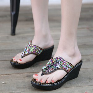 wedge sandals with pearls