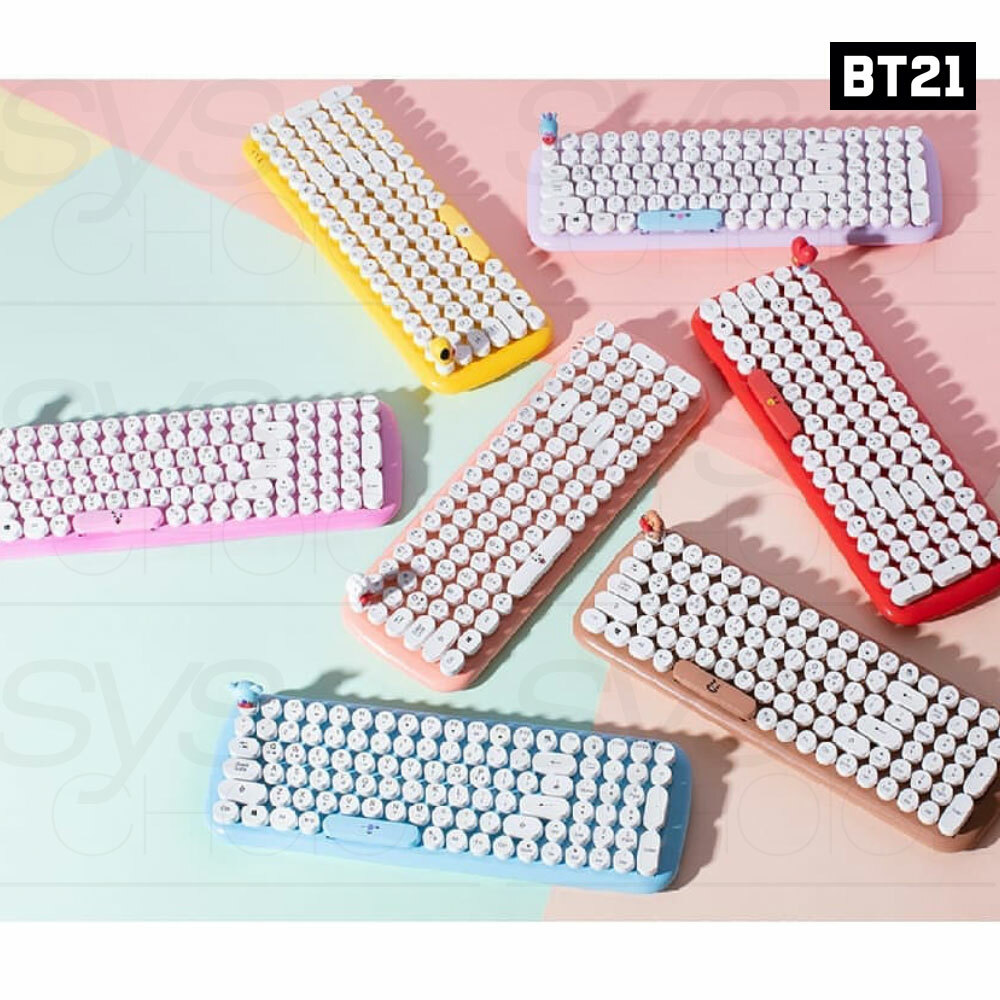 BTS BT21 Official Authentic Goods Wireless Retro keyboard +