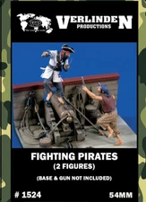 54mm Fighting Pirates (2 Resin Figures/Set,no include base&gun) VERLINDEN #1524