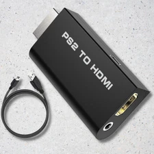 PS2 to HDMI Video Converter Adapter with 3.5mm Audio Output for HDTV Monitor US