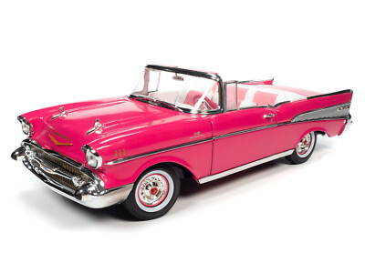 2022 AUTO WORLD 1:18 *BARBIE* PINK 1957 Chevy Bel Air Convertible