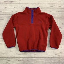 L.L. Bean Red fleece turtle neck kids sweater size Large