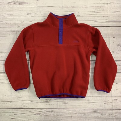 Bean Red fleece turtle neck kids sweater size Large
