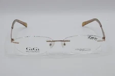 GIGI BY KOVALIS 1670 RECTANGULAR RIMLESS EYEGLASS FRAMES GOLD 51-17-135 NEW